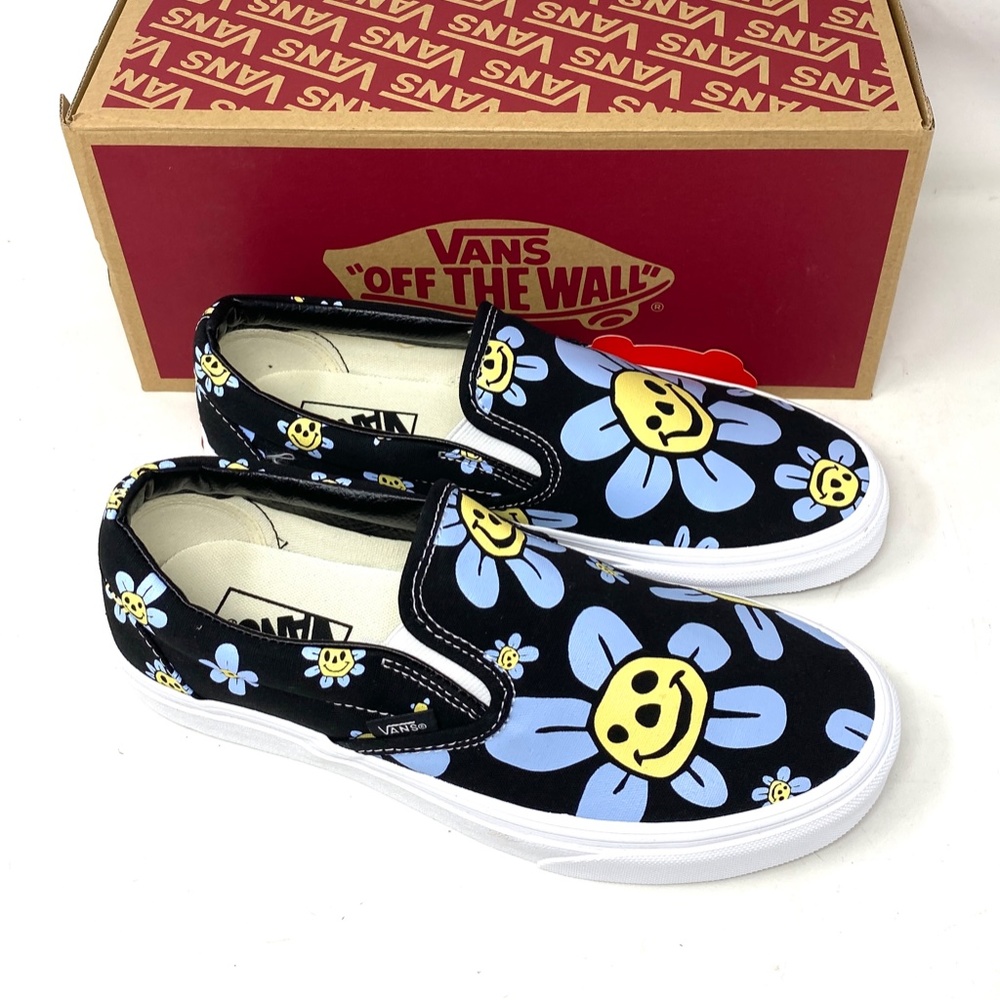VANS Classic Slip On Low Top Black Floral Canvas Men’s Size Sneakers VN0A5JMHY23 - Picture 3 of 11